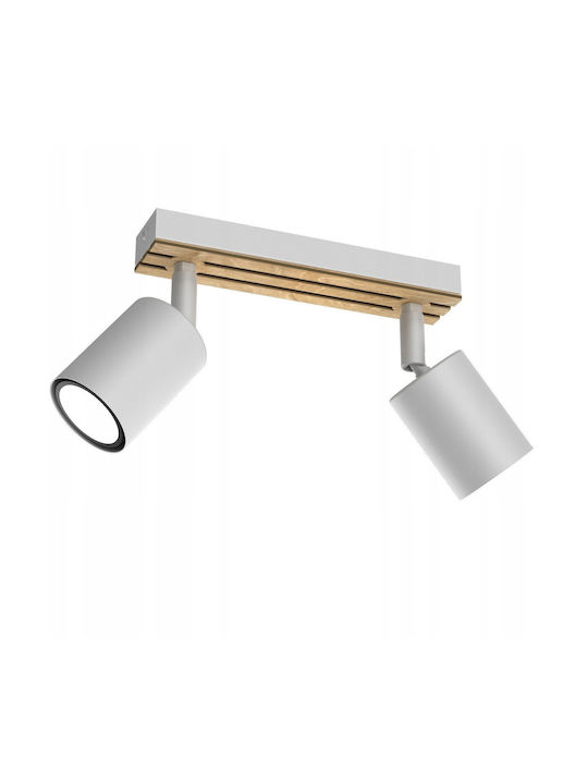 Luminex Double Spot with GU10 Lamp Adapter in Orange Colour