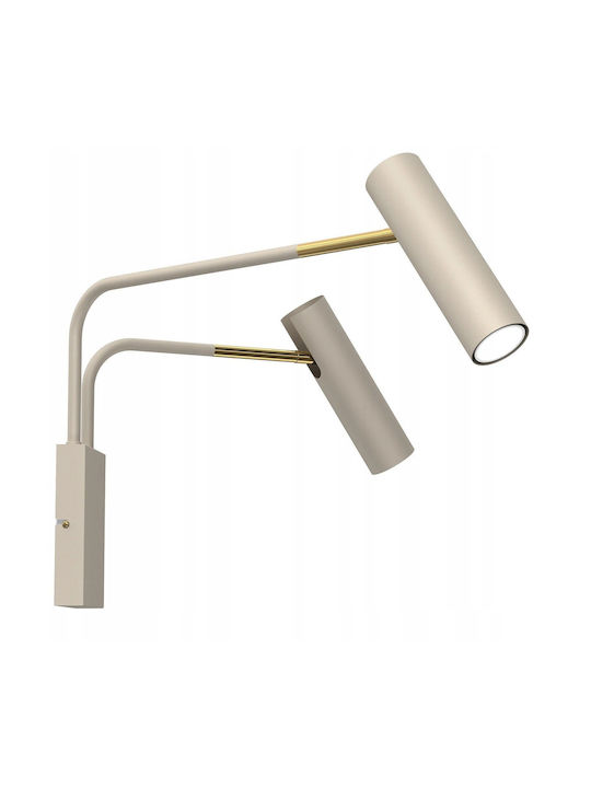 Luminex Double Spot with GU10 Lamp Adapter in Beige Colour