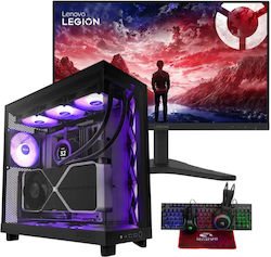 Vengeance Epic-V82 NZXT Edition Gaming Desktop PC Ryzen 7-5700 32GB DDR4 1TB SSD Radeon RX 9060 No Operating System and Lenovo LEGION IPS Gaming Monitor 23.8"
