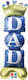 Luftballon Folie Stand Up 3D Maxi 39 x 112 x 39 cm Dad Blau