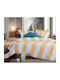 Nef-Nef Homeware Casual King Size Bed Sheets Set With Rubber Hugger 270x270+35cm Yellow 4 Pieces