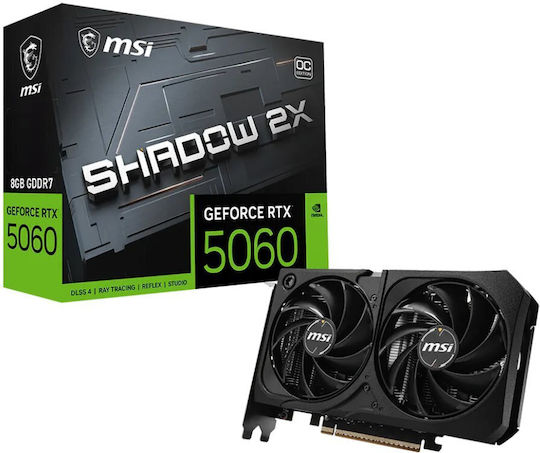 MSI GeForce RTX 5060 8GB GDDR7 Shadow 2x OC Max Κάρτα Γραφικών