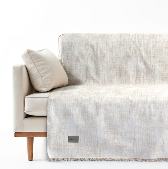 Lino Home Ριχτάρι Τριθέσιου Καναπέ Ζακάρ 180x300εκ. Μπεζ