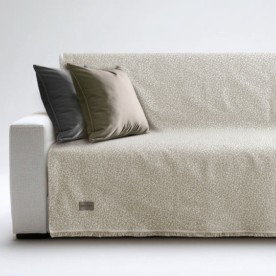 Lino Home Armchair Throw 180x180cm Avorio