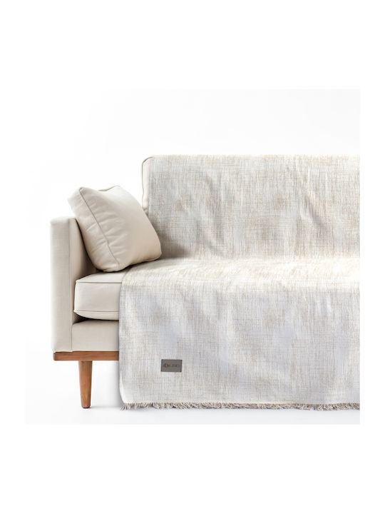 Lino Home Armchair Throw Jacquard 180x180cm Beige