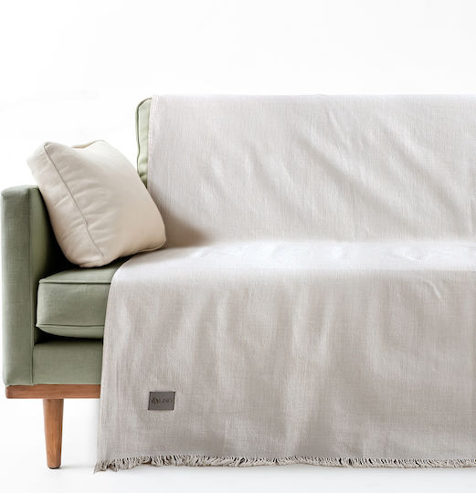 Lino Home Sofa Throw 2 Seater P180xW250cm Ecru Lino Home Sofa Throw 2 Seater P180xW250cm Ecru