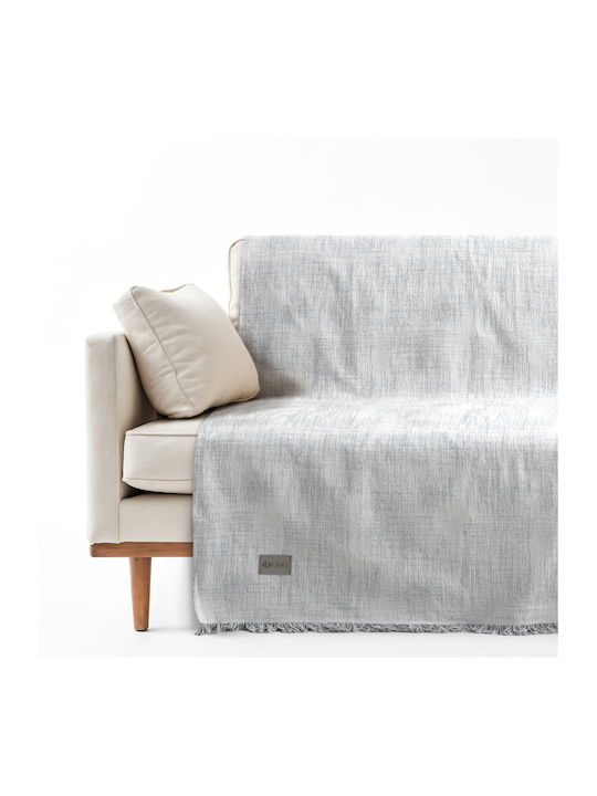 Lino Home Sofa Throw 2 Seater Jacquard 180x250cm Gray