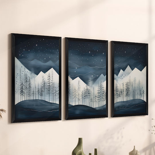 Pakketo Трикратен Панел Дървен 33x48см