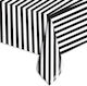 Τραπεζομάντηλο Πλαστικό Ριγέ Μαύρο Black Stripes 140 X 270 Εκ