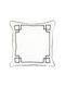 Sofa Cushion Outline 100% Cotton White/Black 40x40cm
