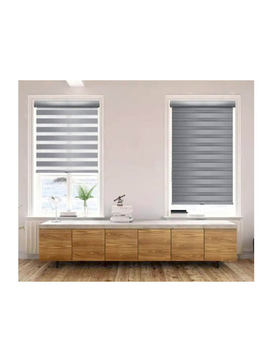 MRShome Roller Blinds Partial Blackout Double Gray W140xH230cm DRD-GR140230