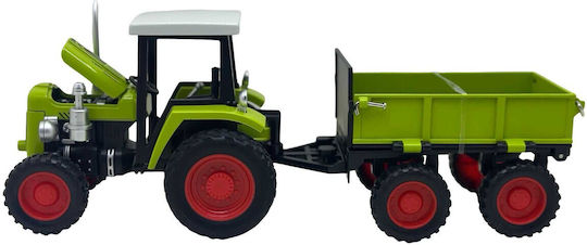 Green Tractor Model Metal Trailer Die-cast Movable Hood 1/24 Scale