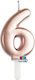Lumânare Tiny Plump Rose Gold 7cm Număr 6