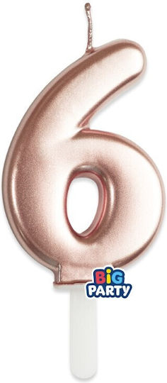 Lumânare Tiny Plump Rose Gold 7cm Număr 6