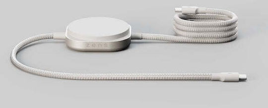 Zens Magnetic USB 2.0 Cable USB-C Male - USB-C 240W PD White 1.5m