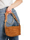 Women's Handbag Suede Tabac Brown