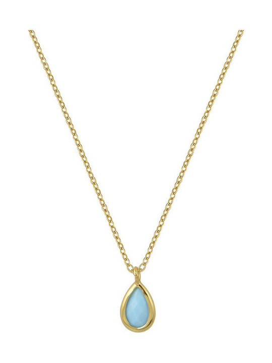 Papoulidis Jewellery Necklace From Gold Plated Silver Turquoise