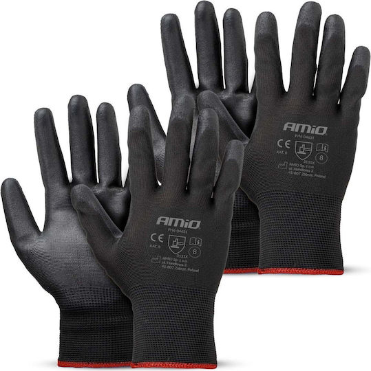 AMiO Electrician Work Gloves Black Polyurethane