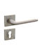 Convex Middle Door Lever With Rosette Single Pair Nickel Matt