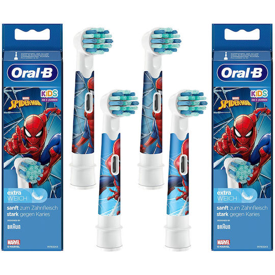 Oral-B Piese de Schimb Periuță de Dinți Electrică Spiderman 4 Bucăți