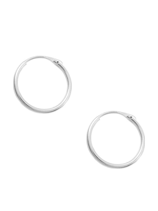 Polytimo White Gold 14K Hoop Earrings