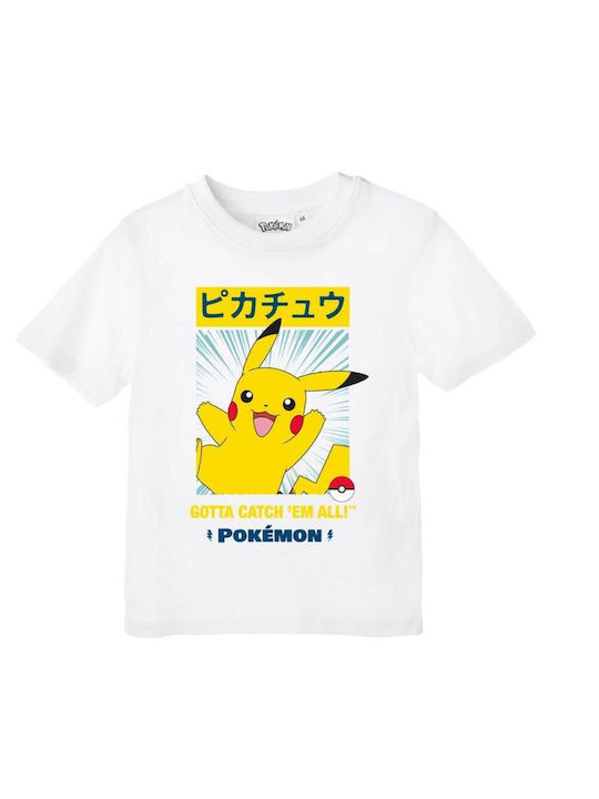 Kids Short-Sleeved White Top Gotta Catch Them All