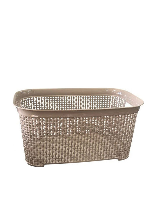 TnS Καλάθι Αποθήκευσης Πλαστικό Μπεζ 50.5x33.5x24cm