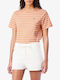 Γυναικείο T-shirt Ριγέ Coral