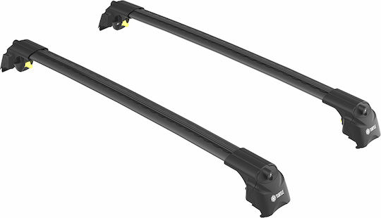 Turtle Air2 Black Car Roof Bars Compatible with Opel Zafira B Closed Rails