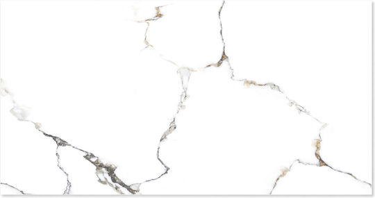 Fliese Für Innenraum Boden Glänzend 120x60cm Metall Weiß