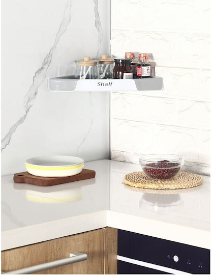 Alista Home Eck Wandmontierte Badezimmerregal Kunststoff 28x39x4.5cm Grau