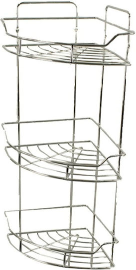 Eck Wandmontiertes Badezimmerregal Metallisch Grau