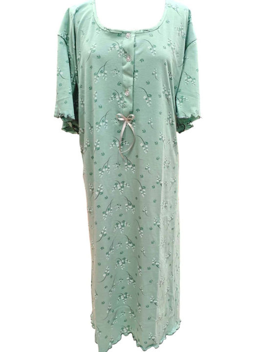 Nina Club Summer Cotton Women's Nightgown Mint