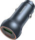 Borofone Autoladegerät 48W Schnellladen mit Anschlüssen: 1xUSB 1xType-C Graue Farbe