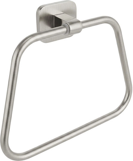 Rea Nico Single Bathroom Ring With Screws Silver