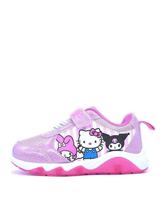 Παιδικά Sneakers με Σκρατς & Φωτάκια Ροζ