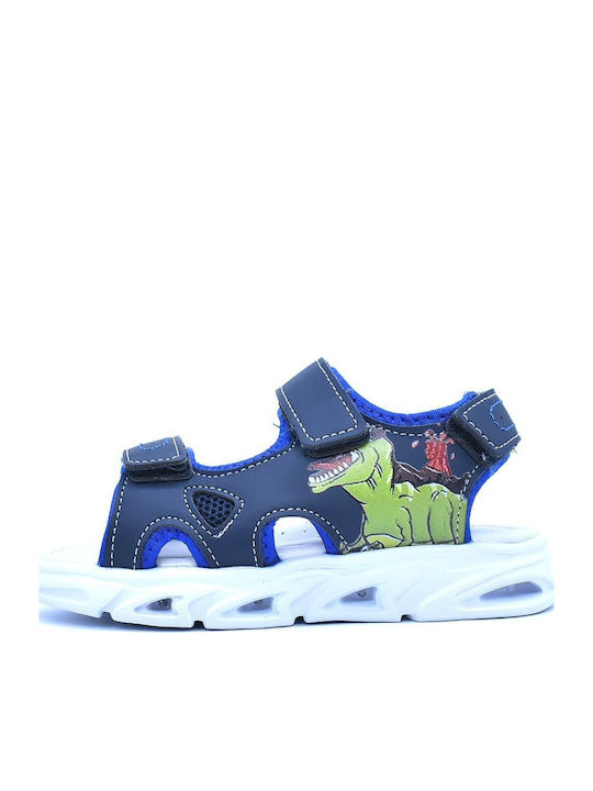 Kindersandalen Anatomisch mit Bügel- und Schleifenverschluss mit Lichtern Blau