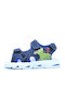 Kindersandalen Anatomisch mit Bügel- und Schleifenverschluss mit Lichtern Blau