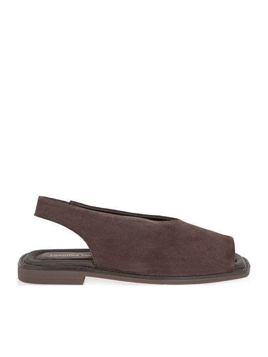 Suede Heels With Low Brown Heel