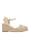 Sommer Damenplattformen im Stil Espadrilles Goldene