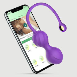 Κολπικές Μπάλες Σιλικόνης Application My Kegel Partner Silicone App Control Kegel Balls Μωβ Κολπικές Μπάλες Σιλικόνης Application My Kegel Partner Silicone App Control Kegel Balls Μωβ