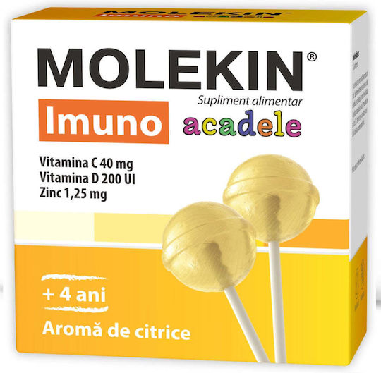 Zdrovit Molekin Imuno 4 Ani+ Vitamina Pentru Întărirea Imunității Pielei Și Acțiune Antioxidantă 200 UI 40 mg Citrice 12 Pastiluțe