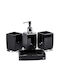 Avizar 4pcs Bathroom Accessories Set Soap Dispenser Tumbler Soap Dish Black