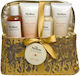 Set Spa Pentru Femei Mellow Splendor Gel De Duș Loțiune De Corp Sare De Baie Exfoliant De Corp Pouch Cosmetic