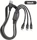 USB към Lightning / Type-C / мини USB кабел Черен 1.2м CF169415