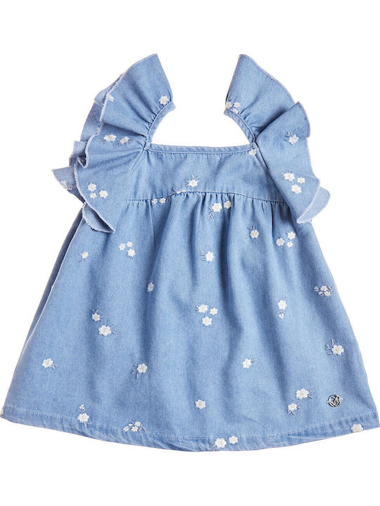 Rochie Fete Fără Mâneci Denim Albastră