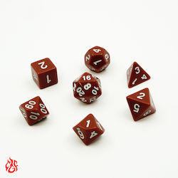 Set Of Matte Brown Dice Pouch Set Of Acrylic Dice RPG Dungeons & Dragons Pathfinder Wargames