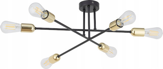 TK Lighting Πλαφονιέρα Οροφής Μαύρη με Ντουί E27