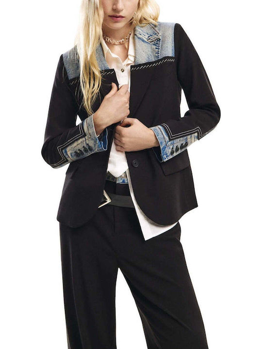 Desigual Sacou Dama Lung Negru