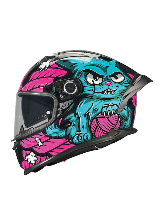 MT Braker SV Full Face με Sun Visor DOT / ECE 22.06 The King B8 Black/Blue/Pink